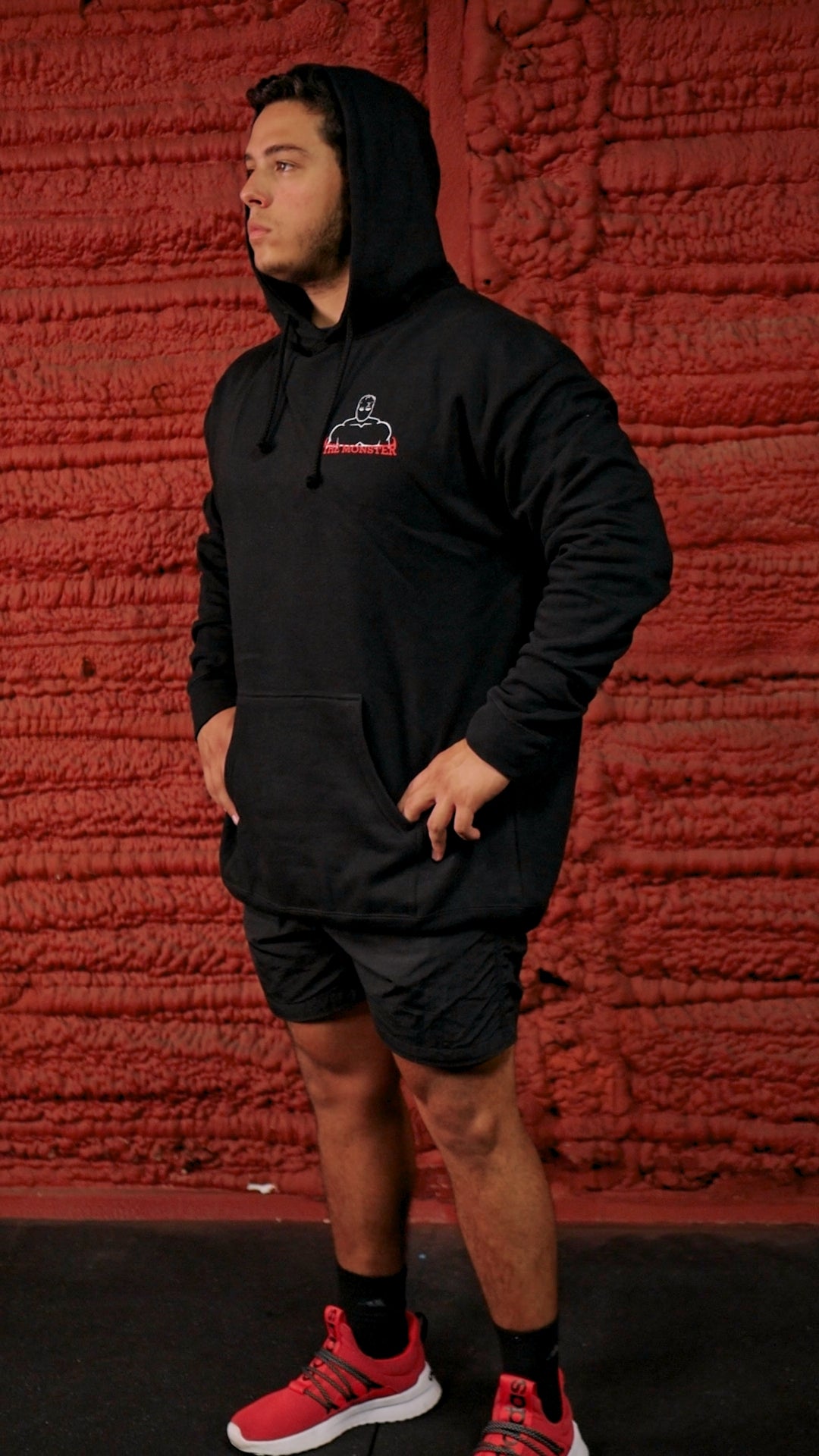 Men's Black Heavyweight Hooded Sweatshirt